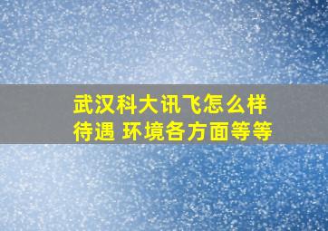 武汉科大讯飞怎么样 待遇 环境各方面等等